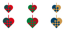 Colorful Christmas Hearts / Julehjerter, Vector