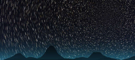 Wall Mural - star trail, night sky, long exposure effect