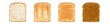 © mozart3737 - Set of sliced bread toast vector. Slice of a whole wheat white bread. Bakery, food, piece of roasted crouton for sandwich snack. Realistic illustration image.