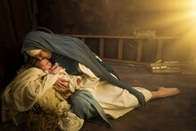 Nativity Scene Sleeping Mother