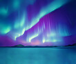 Mysterious northern polar lights phenomenon illustration