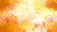 Summer Flowers In Orange Retro Animated Looping Background
