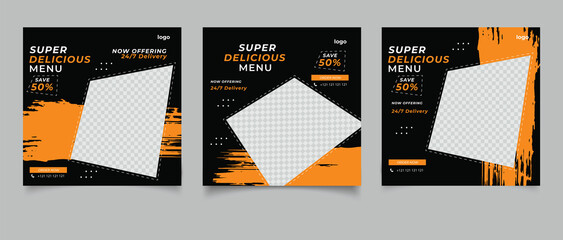 Poster - Food social media promotion and banner post design template