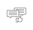 © Shumia - Likes with comment icon line symbol. Premium quality isolated feedback element in trendy style.
