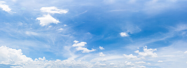 Wall Mural - panorama fluffy clouds against in blue sky
