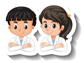 Poster - Scientist student cartoon character sticker