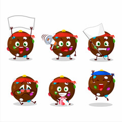 Poster - Mascot design style of chocolate candy character as an attractive supporter