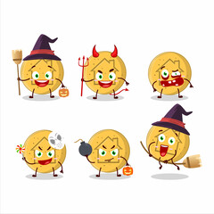 Sticker - Halloween expression emoticons with cartoon character of dalgona candy house