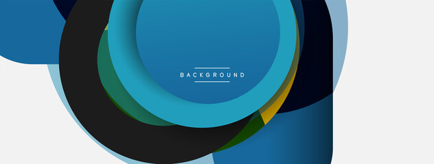 Circle and round shapes abstract background. Vector illustration for wallpaper banner background or landing page