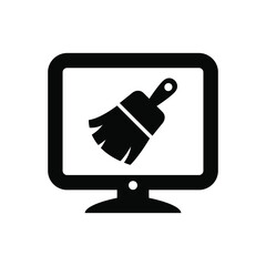 Canvas Print - Computer cleanup icon