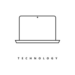 Wall Mural - Illustration Vector Graphic of Line Laptop Logo. Perfect to use for Technology Company