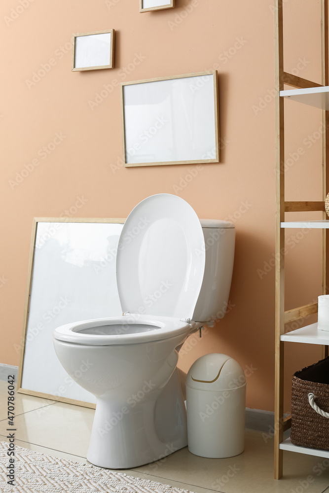 Interior of clean modern restroom