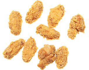 Poster - Fried chicken meat in batter isolated on a white