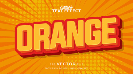 Wall Mural - orange typography premium editable text effect