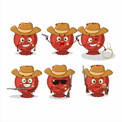 Canvas Print - Cool cowboy red candy wrap cartoon character with a cute hat