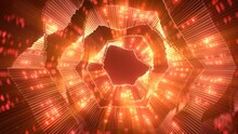 Shiny Red Twisted Shape. 3D Render VJ Loop Animation