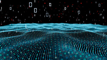 Fototapete - Communication network concept. Digital transformation.