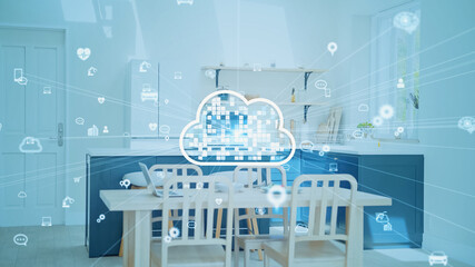 Poster - Cloud computing concept. Home automation. Smart house.