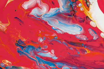 Wall Mural - Colorful liquid marble background abstract flowing texture experimental art