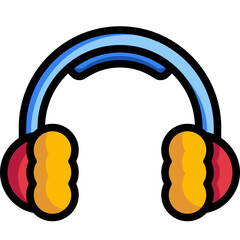 Sticker - earmuff line icon