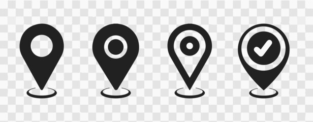 Wall Mural - map pin icon. location pin place marker. location icon. map marker pointer icon set. gps location sy