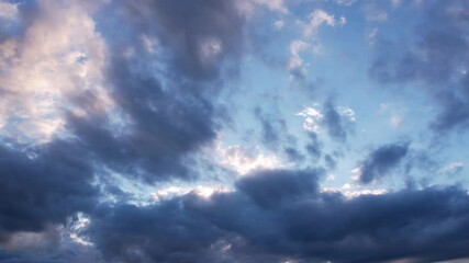 Wall Mural - timelapse cloud sky evening storm clouds