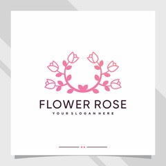  Rose flower logo design template with unique concept