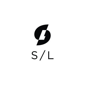Initial letter SL LS modern negative space logo template 