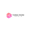 Three More Media Infinity Music Video Content Wtching Play Button Logo Template 