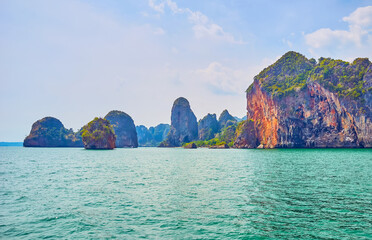 Wall Mural - Rocky coastline of Krabi resort, Thailand