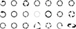 set of circular arrows,arrow pictogram refresh reload rotation loop sign set. 