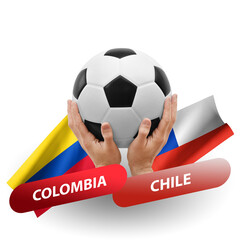 Soccer football competition match, national teams colombia vs chile