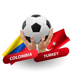 Soccer football competition match, national teams colombia vs turkey