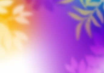 Aufkleber - Bright Background with Gradient. Abstract Bg with Tropical Leaves and Trees Overlay. Blurred Colorful Leaves