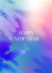 Aufkleber - Vector New Year Background with Gradient and Christmas Tree. Decorative Christmas Bg with Pine and Fir
