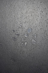 Wall Mural - close-up water drops on a gray surface