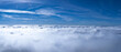 Panoramic view above the inverse clouds.