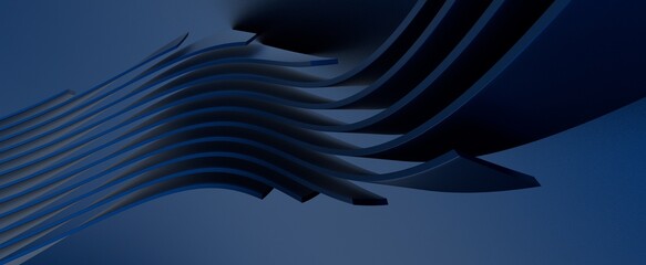3d render, abstract blue crystal background, faceted texture, macro panorama, wide panoramic polygonal