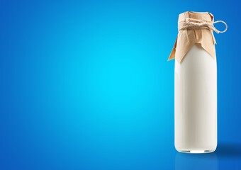 Poster - Milk bottle. Tasty healthy drink