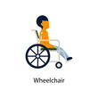 © Optima GFX - Wheelchair Flat Icon. Pixel Perfect. For Mobile and Web. stock illustration