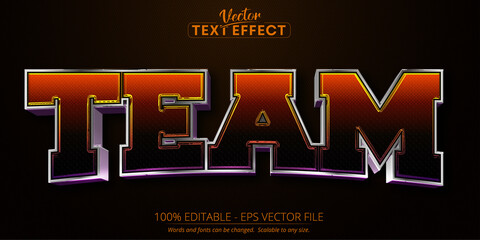 Wall Mural - Team text, sport style editable text effect