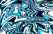 Color swirl texture. Paint leak background. Blue wave graphic design. Abstract pattern ink flow. Modern liquify effect. Blue, black and white marble.