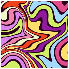 Wall Mural - An abstract colorful psychedelic wavy background.