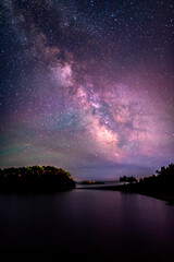 milky way over lake superior - black beach - silver bay, minnesota