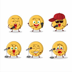 Sticker - A Cute Cartoon design concept of dalgona candy moon singing a famous song