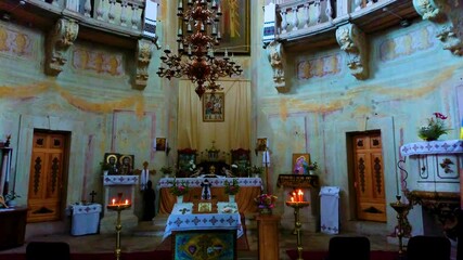 Poster - Interior of the medieval St Joseph Church, Pidhirtsi, Ukraine