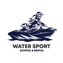 Jet Ski Watersport Racing Vector Illustration Design, Perfect For Event And Club Team Logo Design