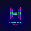 © Joynal - colorful H Letter logo, abstract colorful illustration