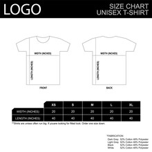 T-shirts Size Guide Of Unisex Short Sleeve Sizing Chart Table Size Front And Back Views Vector Illustration.