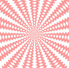 Rays, Pink White Pattern With Circles